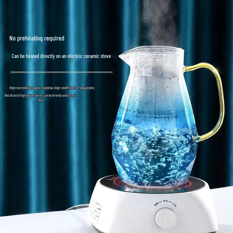 High Borosilicate Diamond Glass Cold Water Pitcher Set