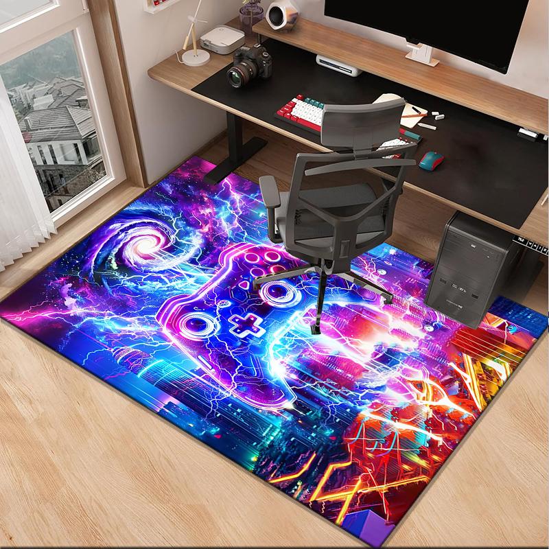 Colorful Gaming Controller Office Rug Chair Mat, Game Carpet, Suitable for Front Door, Bedroom, Living Room, Desk, Holiday Gift