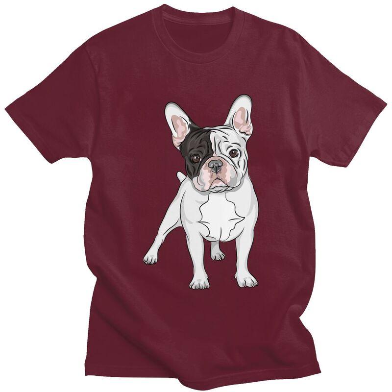 Custom Mens French Bulldog T Shirts Short Sleeve Cotton Tshirt Classic Tshirt Leisure Frenchie Dog Tees Loose Fit Clothes