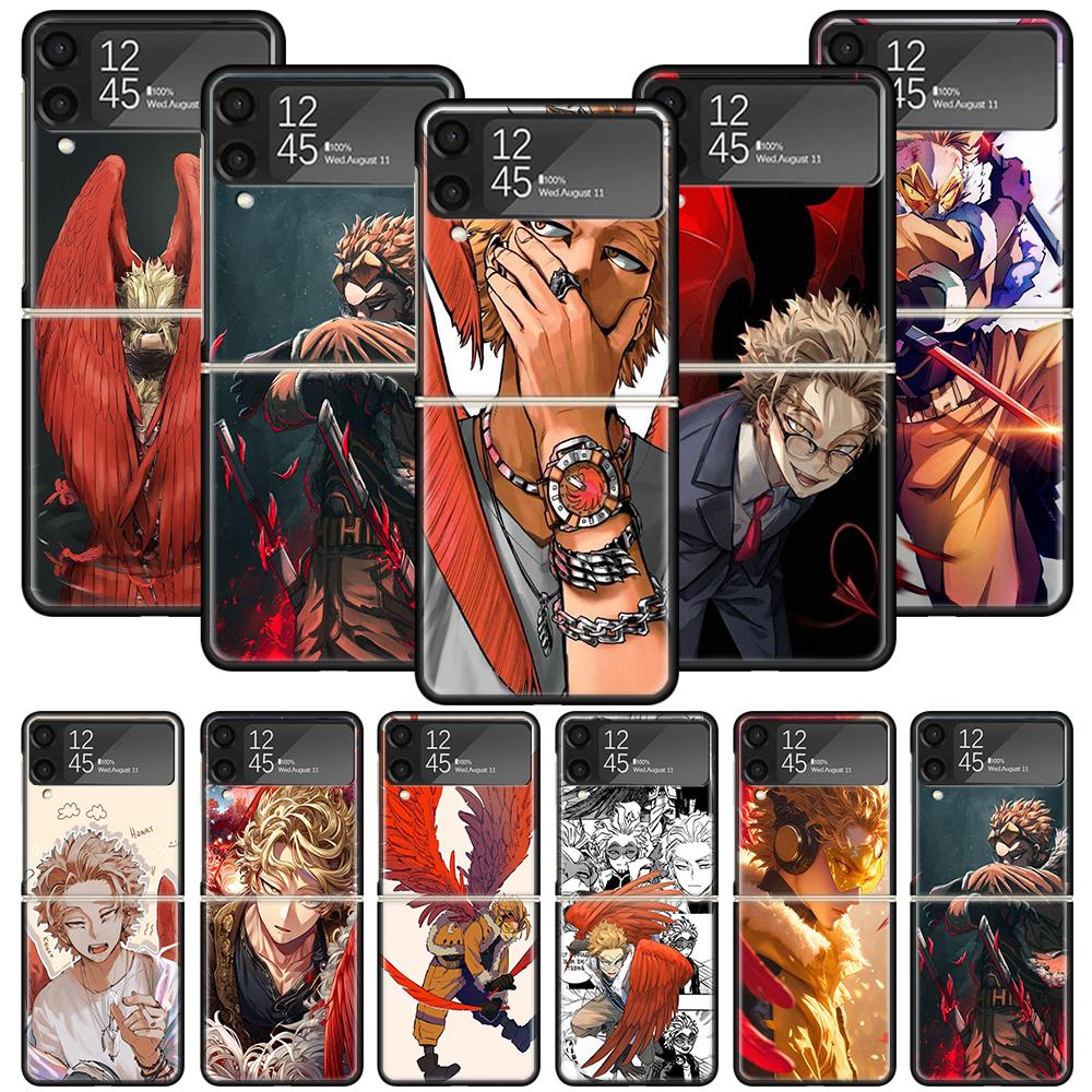 Hawks MHA My Hero A-Academy Phone Case For Samsung Galaxy Z Flip 7 6 5 4 3 5G Shockproof Cover Z Flip7 Flip6 ZFlip5 Flip3 Flip4