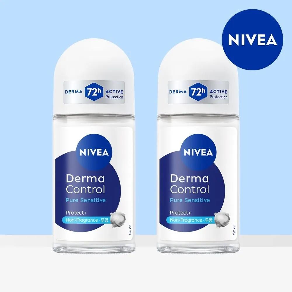 NIVEA Deodorant Roll-on Derma Control Pure Sensitive 50ml 2 Pieces