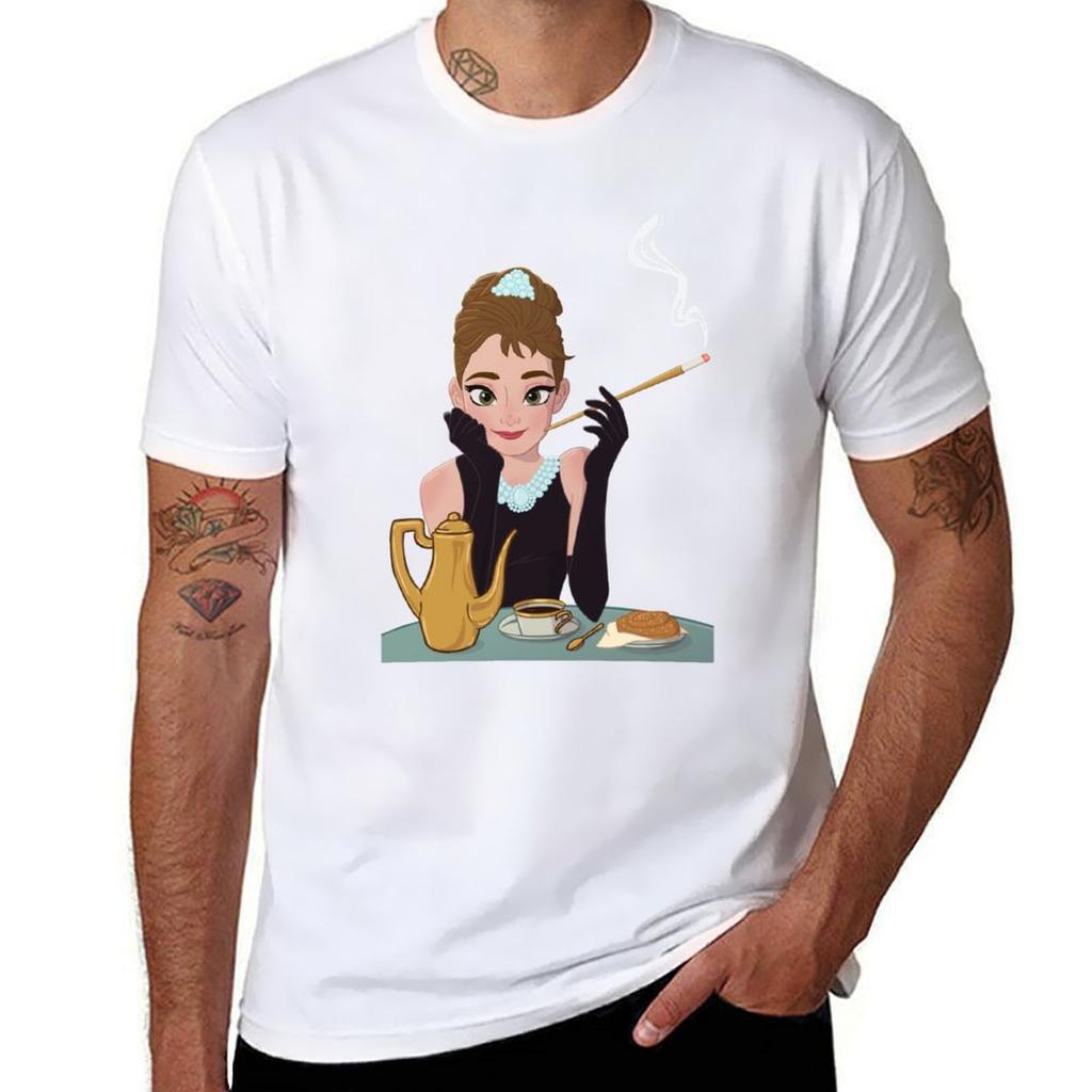Audrey Hepburn Bo T-Shirt Basic Reguläre Passform Lässiges T-Shirt