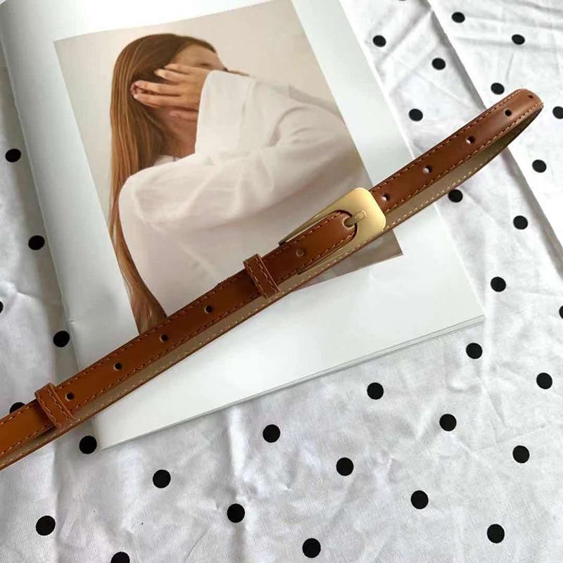 

Новый универсальный тонкий женский ремень с текстурой, маленький женский универсальный повседневный декоративный ремень для джинсов 105cm коричневый