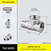 Four-Way Stainless Steel Inner and Outer Thread Elbow Reducer for Water Pipes