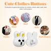 12Pcs Bunny Shaped Resin Buttons Small Sewing Buttons DIY Craft Decorative Clothes Replacement Coat Button Easter Themed