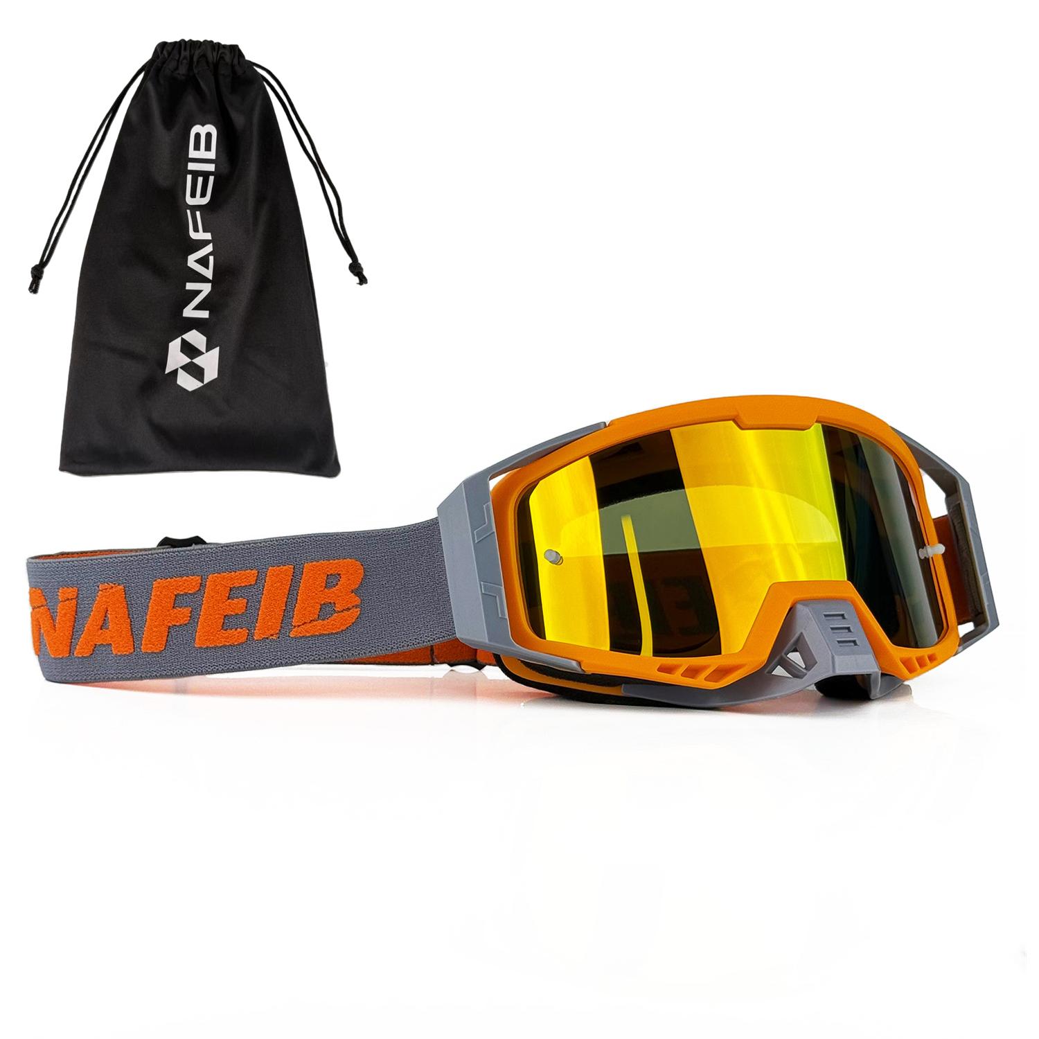 

NAFEIB Motorcycle Sunglasses Men Motocross Safety Protective MX Night Vision Helmet Goggles Fashion Driving Retro Moto Cloth Bag