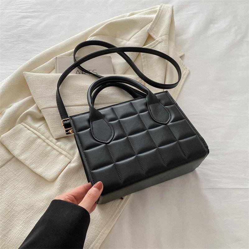 

New Fashion Faux Leather Square Shoulder Bag for Women Korean Style Handbag Crossbody Purse чёрный