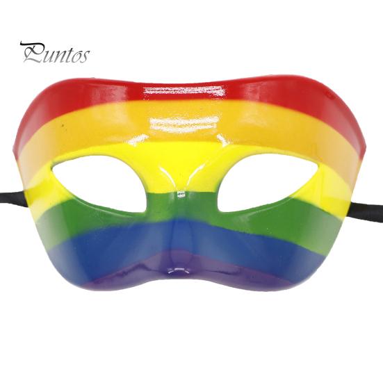 Durable Hard Plastic Masque Mardi Gras for Men Women, Colorful Rainbow Masquerade Feathered Carnival Venetian Prom Party, Carnival, Halloween Cosplay
