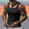 Mens Solid Color I Shaped Fitness Sports Gym Tank Top