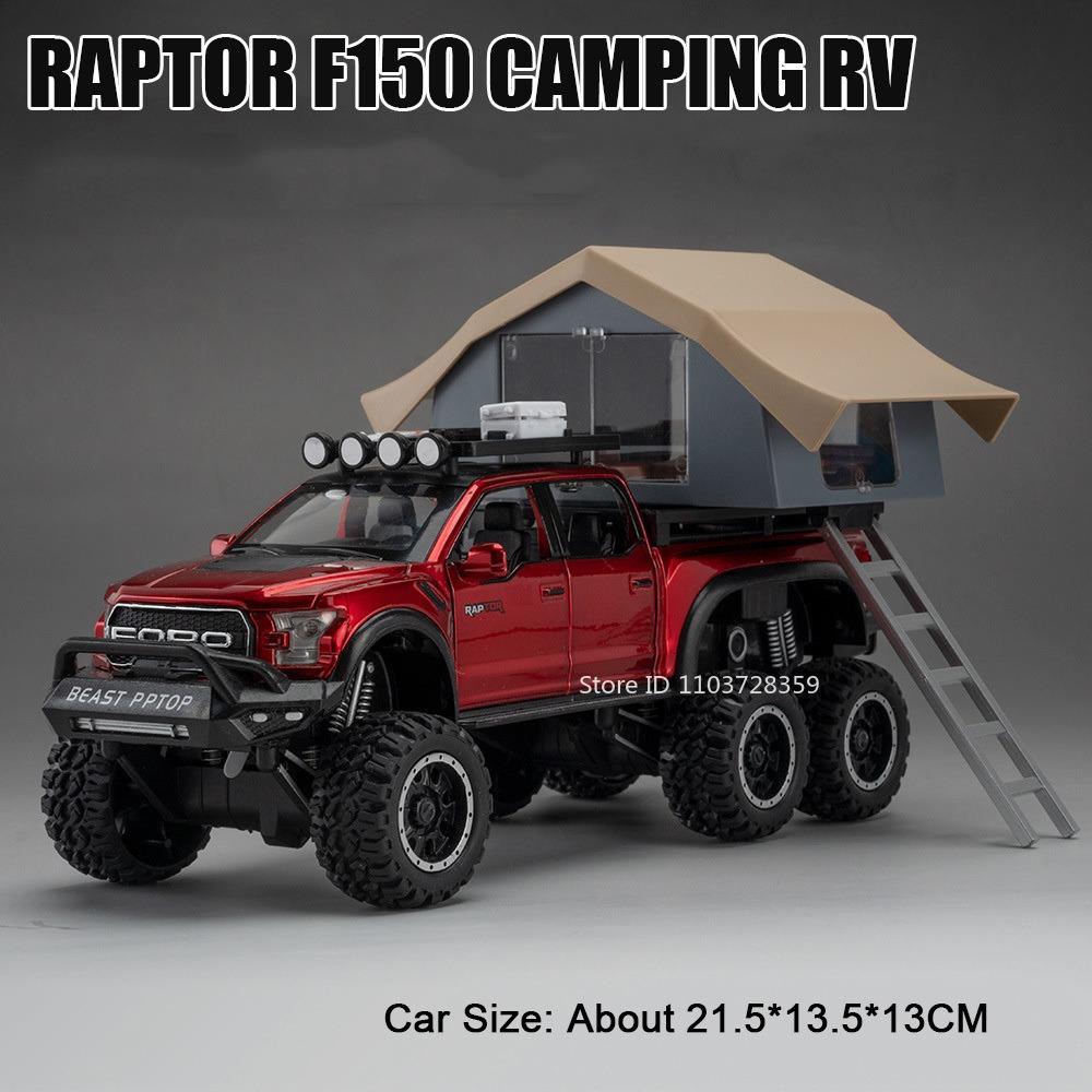 1:24 Off-road Vehicle Mammoth F150 Toy Models Alloy Diecast Sound Light Doors Opened Pull Back Shock Absorption Kids Edutainment