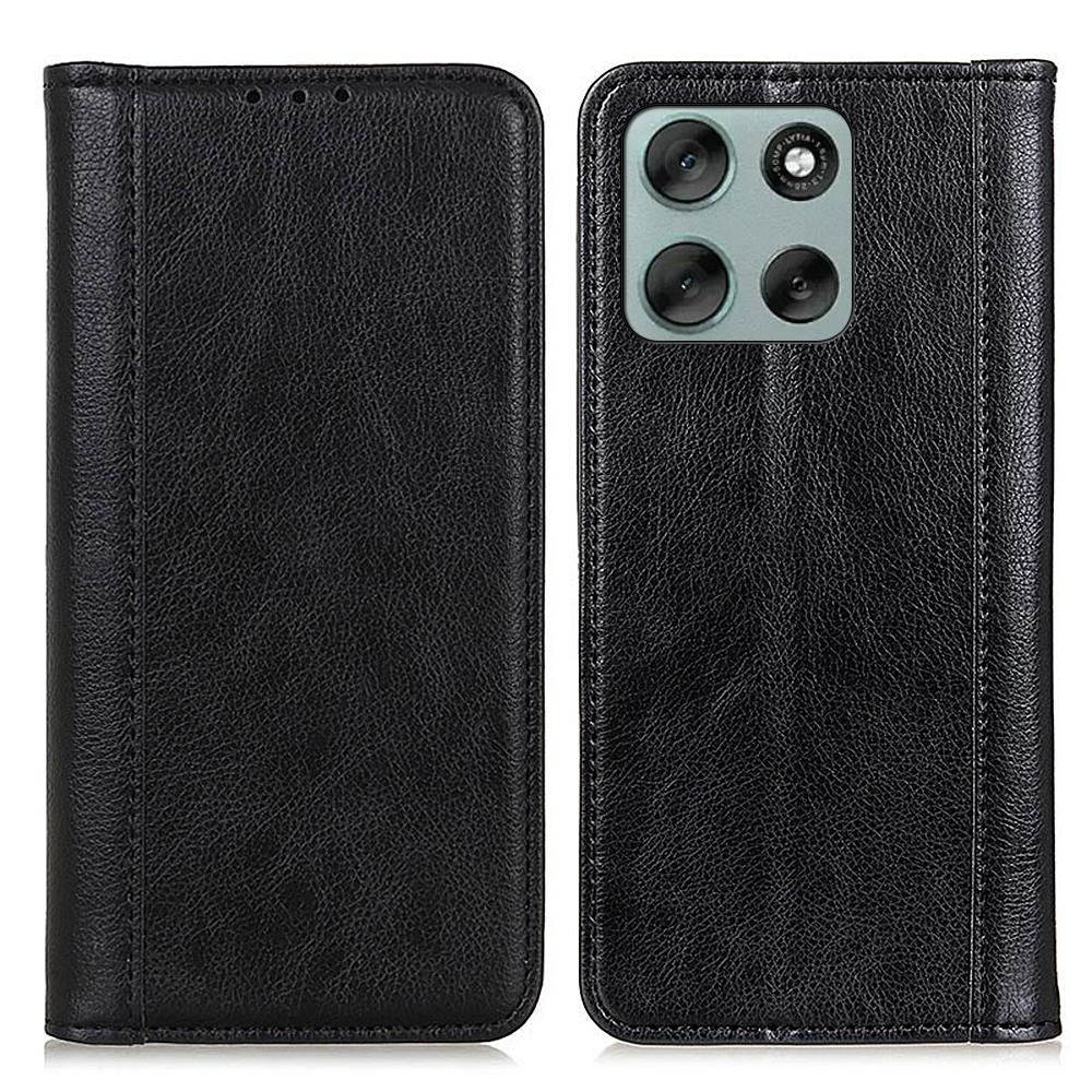 For Motorola Moto G56 5G Stand Case Split Leather Litchi Texture Wallet Phone Cover