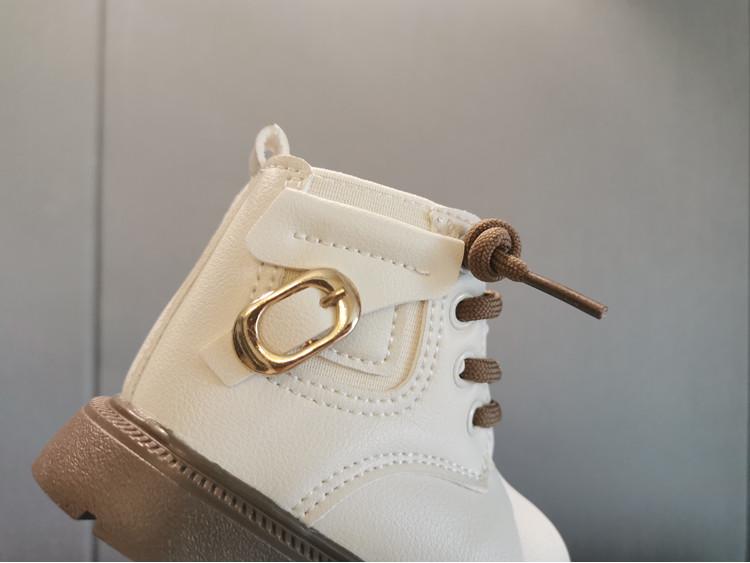 Fleece-Lined Leather Winter Martin Boots for Toddlers (0-3 Years)