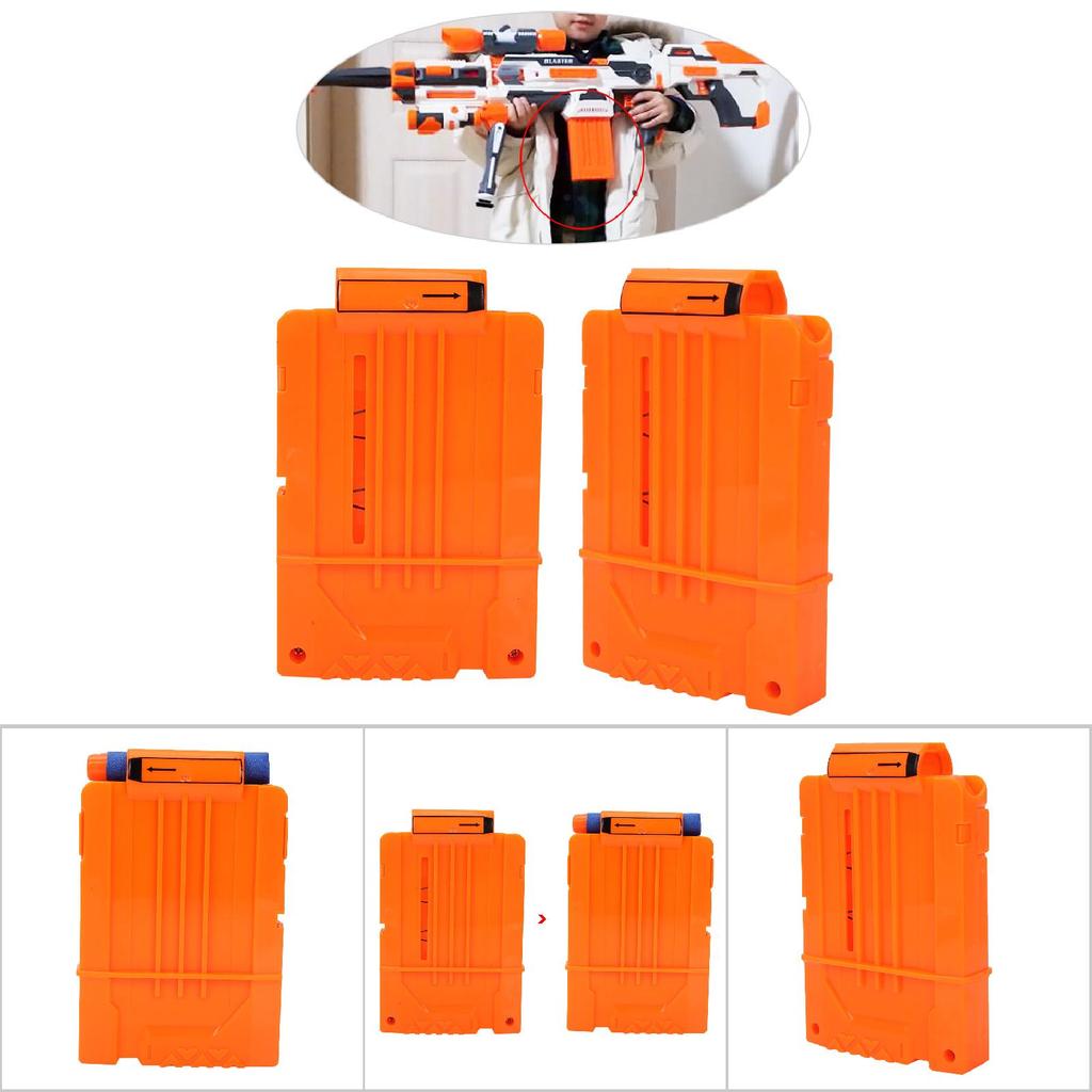 Soft Clip Plastic Cartridge Magazine Toy (5 Transparent Orange)