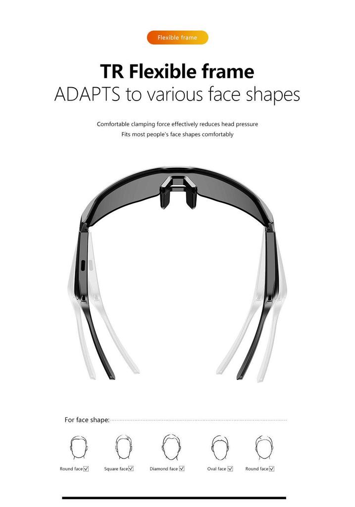 Windproof Cycling Glasses with Bluetooth Hands-free Headset