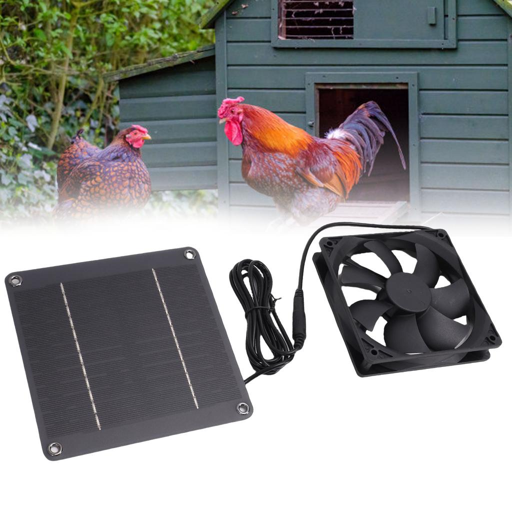 Solar Panel Fan Kit Solar Powered Exhaust Ventilation 4W for Small Greenhouses Sheds Pet Houses