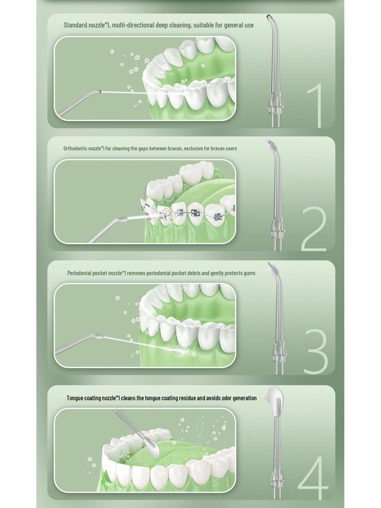 Cross-Border Portable Electric Water Flosser & Tongue Cleaner for Orthodontics