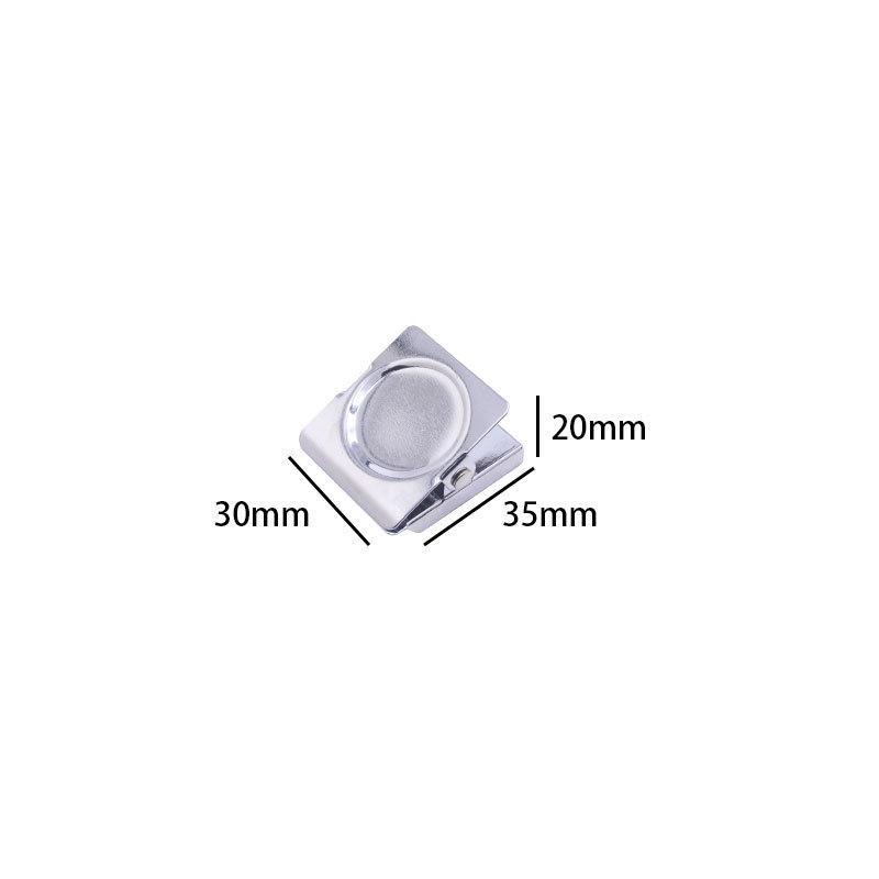 Square Magnetic Sticky Note Holder Clip - Silver, Strong 30mm for Whiteboards