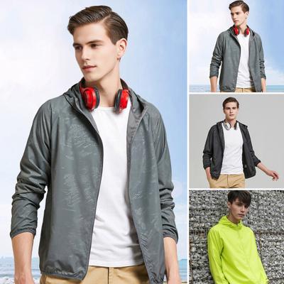 Unisex Sunscreen Jacket Hooded Long Sleeve Zipper Placket Sun Protection Clothing Thin Breathable Summer Fishing Outerwear