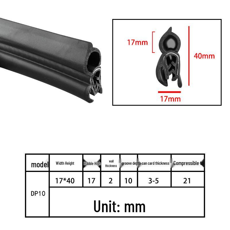 U-Shaped Rubber Steel-Backed Sealing Strip for Car Doors and Cabinets