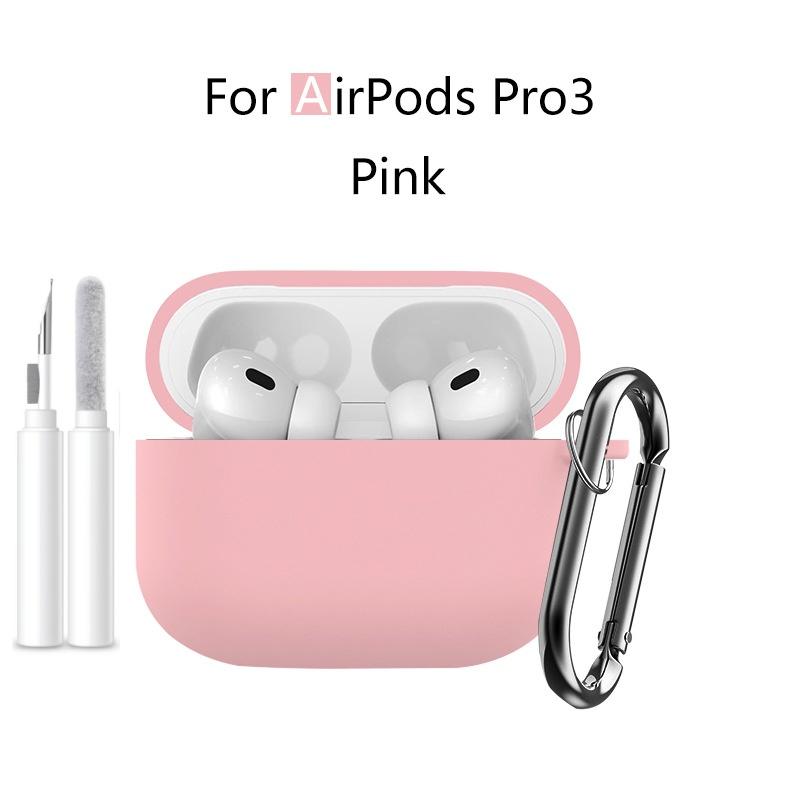 New 2025 For Apple Airpods Pro 3 Case Soft Silicone Full Protective Cover with Cleaning Kit and Keychain for Airpods Pro 3 Case