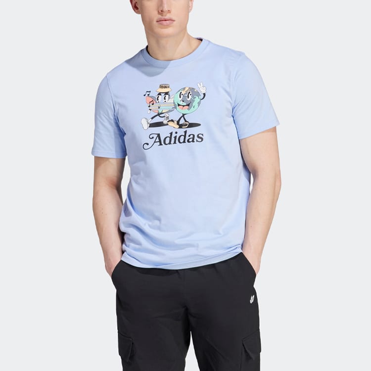 Adidas Originals T Shirt Men's Light Pink Blue IT8187