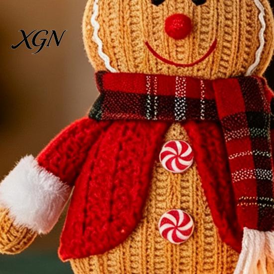 Christmas Gingerbread Man Decorations Plush Doll Decoration, Stuffed Boy Girl Dolls for Home Decor Ornament Tiered Tray Holiday Party