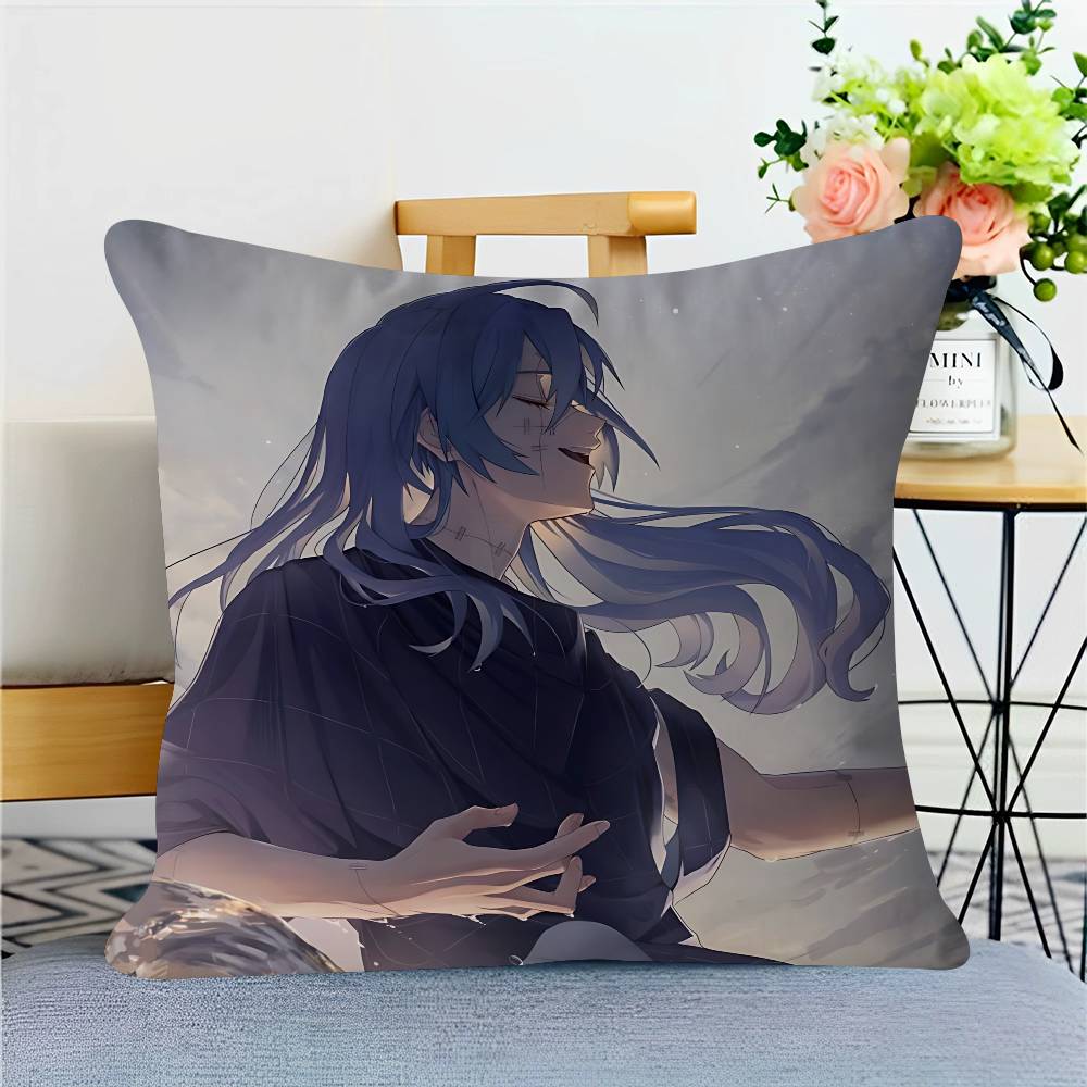 Anime M-Mahito Pillow Covers Cartoon Sofa Decorative Home Double-sided Printing Short Plush Cute Cushion Cover