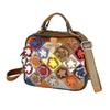 European Handmade Genuine Leather Women's Patchwork Floral Crossbody Shoulder Bag