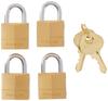 Raw Clay (outside Car) Master Lock - 120Q - , Padlocks, Solid Brass, 1.9 Cm Wide, Set of 4 Identical Keys