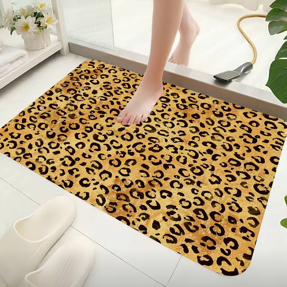 Anime Leopard Print Kitchen Mat Kids Room Bedroom Decoration Balcony Anti-Slip Doormat Living Room Alfombra