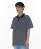 AMES-WORLDWIDE Basic Stripe Collar Tee Navy