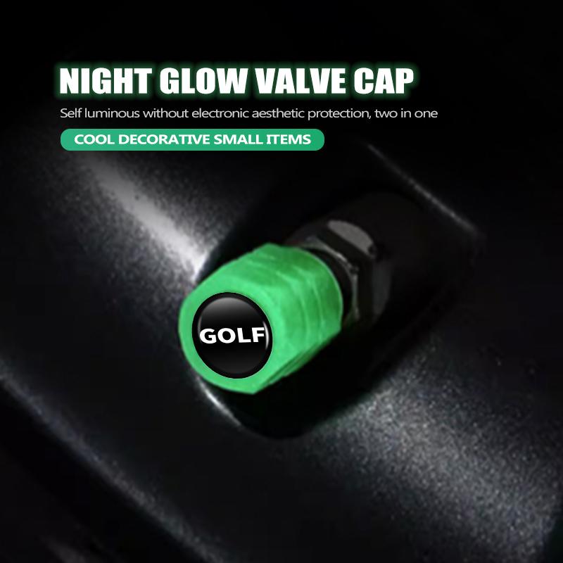 4PCS Car Luminous Tire Valve Cap Fluorescent Night Glowing Decor For Volkswagen VW Tiguan Scirocco Sagitar Magotan 4 5 6 7 MK4 xn9