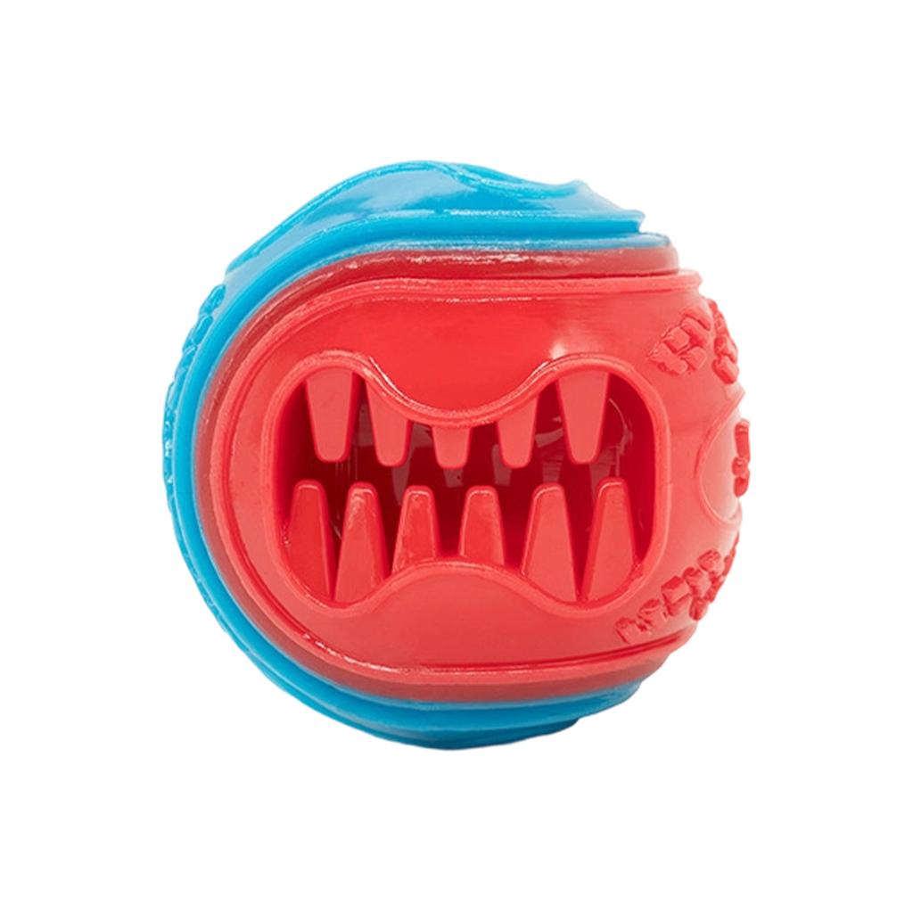 Interactive Dog Chew Toy Ball, TPR Squeaky Dispensing Dog Toys For Aggressive Chewers, Slow Feeder Puzzle Toy For Small Medium Large Dogs, Teeth