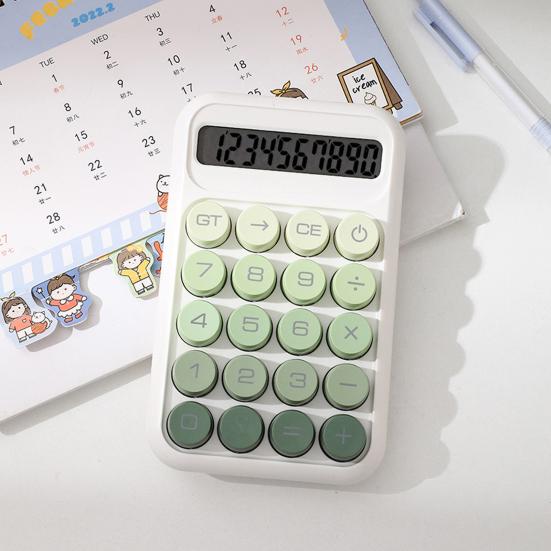 Retro Mechanical Calculator 10-Digit LED Display Calculator with Tilt Screen Tactile Keyboard Student Calculator for Office School
