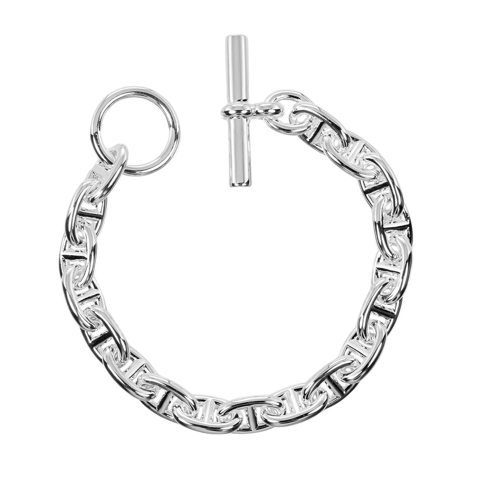 

HERMES Chaine d’Ancre PM Bracelet Wrist Size6.2 Silver925 39.6g Women Used