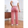 Patchwork Design Wide-Leg Jeans for Women 2026 New Slim-Fit Slimming Color-Block Long Pants