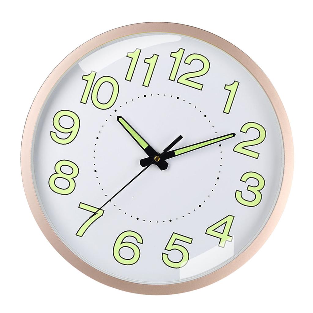 Silent Quartz Clock Plastic Wall Mounted Luminous Quiet for Living Room Bedroom 12in 30cm