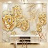 Luxury Photo Wallpaper European Jewelry Diamond Pearl Gold Mural Living Room Bedroom Sofa Wall Paper Home Decor