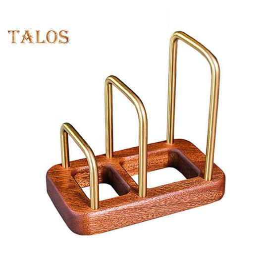 Kitchen Chopping Board Rack with Wood Base Multi Layer Design Stable Pot Lid Holder Baking Pan Storage Organizer
