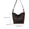 Large Capacity Bucket Tote Bag Women Minimalist Chic Shoulder With Zipper PU Leather Multi-Use Daily Commuter