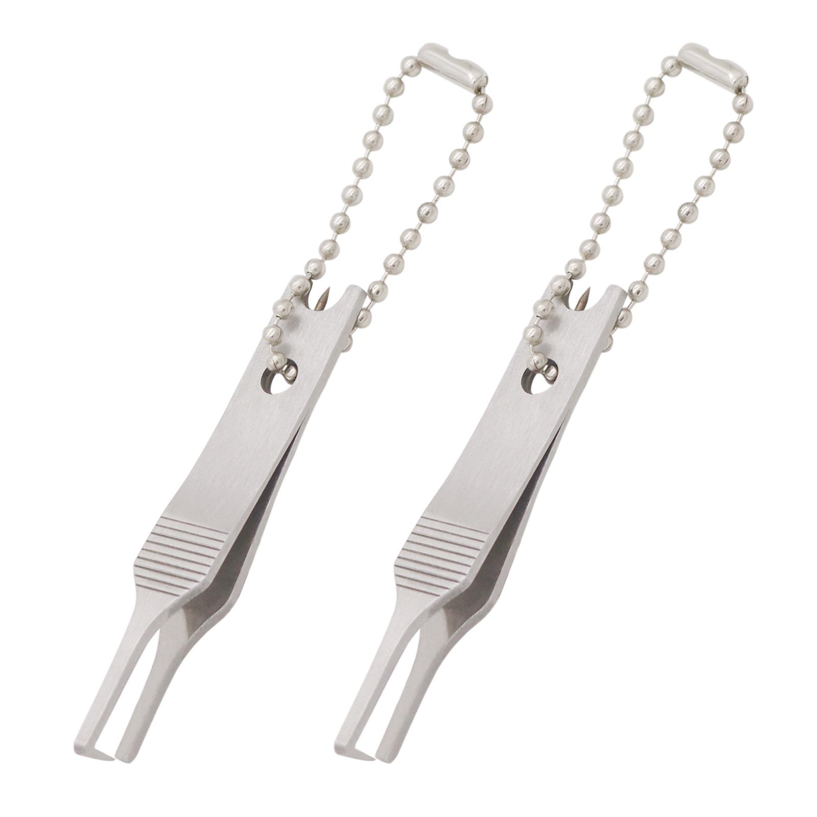 

2Pcs Fishing Line Tweezers Double Loop Opening Pliers Fishing Tackle Multifunction Split Rings Opener Fishing Line Plier 1