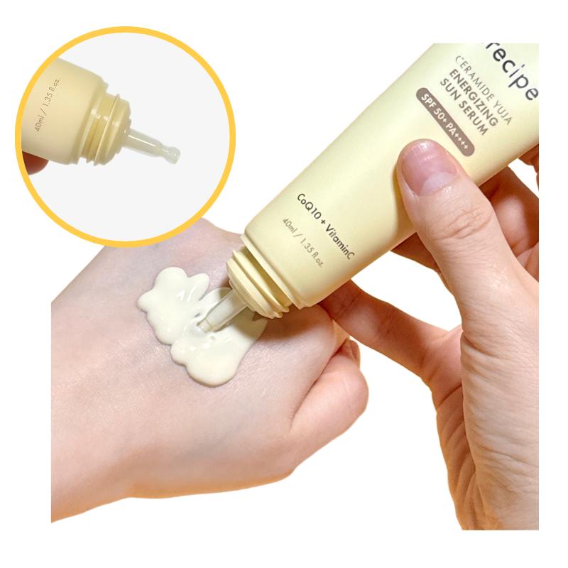 [iRecipe] Ceramide Yuzu Energizing Sun Serum (40ml) - Advanced UV Protection Shield & Brightening Moisture Booster