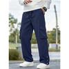 Mens Casual Loose Straight Leg Multi Pocket Cargo Trousers