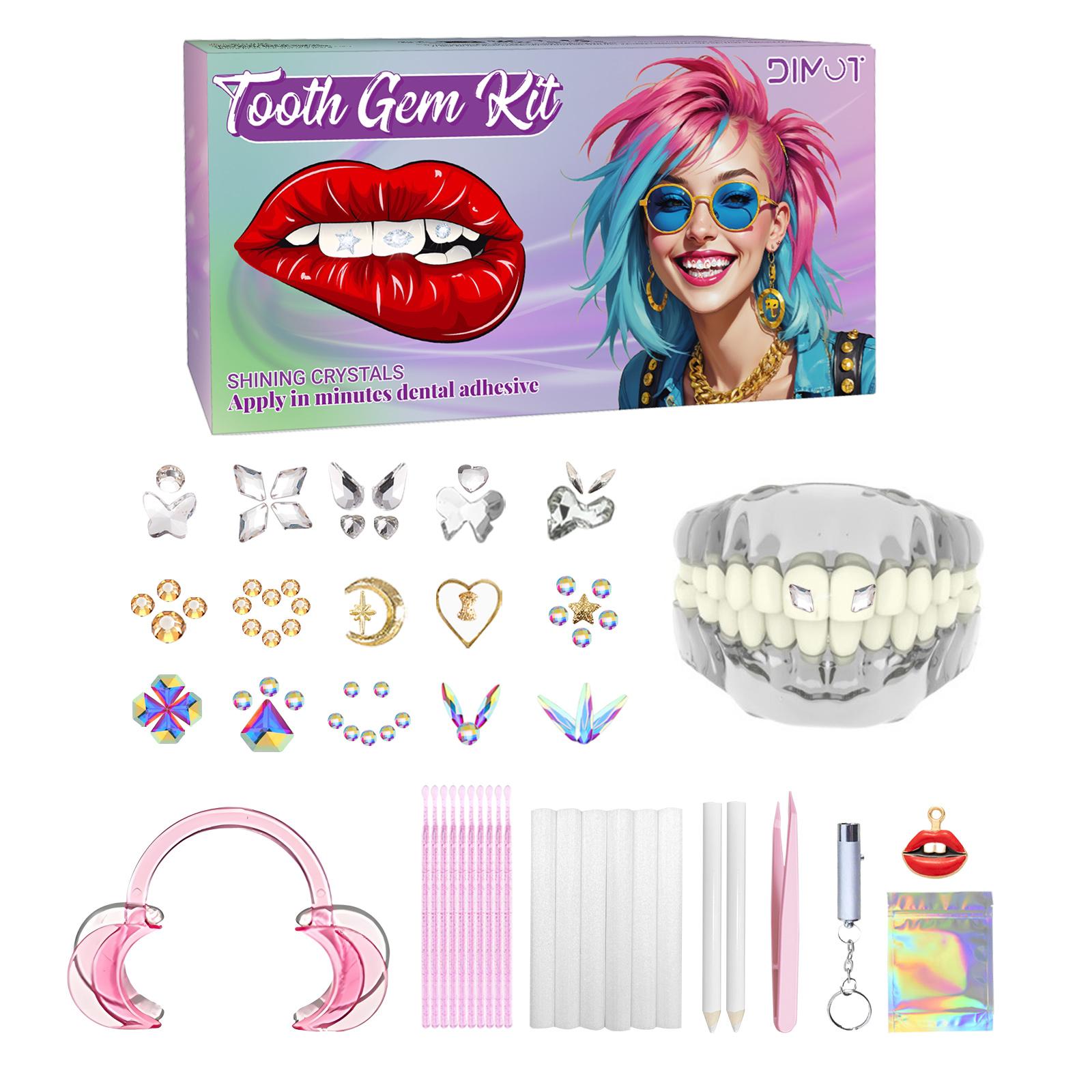 Teeth Gems Tooth Fashion Teeth Gems Beauty Diamond Dental Crystal Teeth Jewelry Gem Decoration Jewelry Ornaments with Box красный