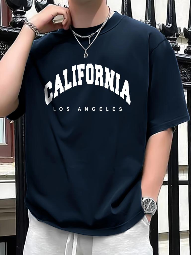 Summer New Men's California Printed T-shirt For Men Short Sleeve O-neck Tees Casual Loose High-quality Oversized Unisex Tops