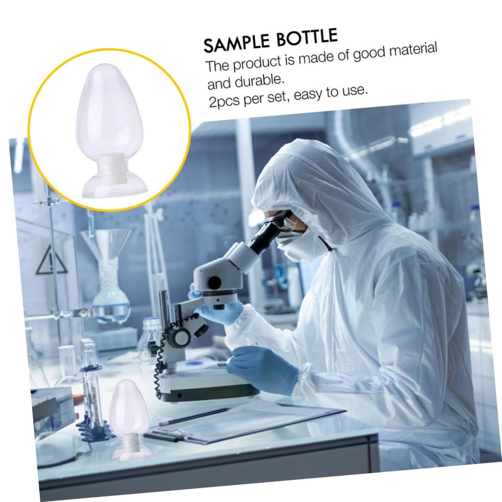 POPETPOP 3-Piece Glass Heart Jars, Seed Display Bottles, Laboratory Sample Bottles, Glass Sample Bottles, Media Storage Glass Bottles, Glass Conical