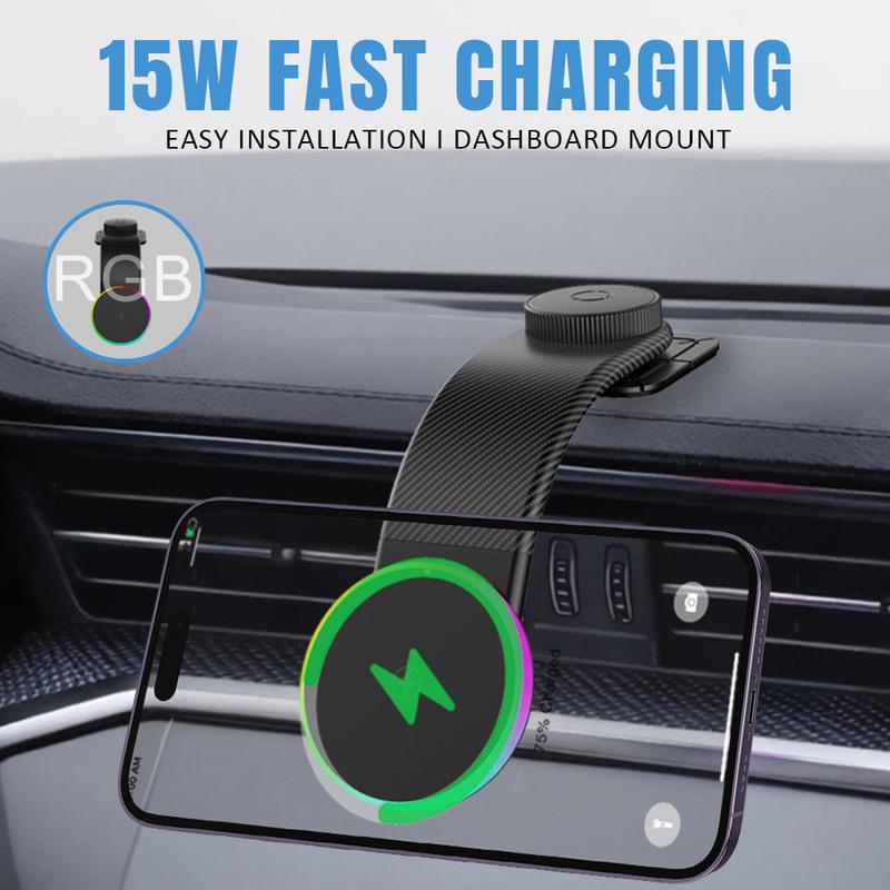 Car Magnetic GPS Phone Holder Stand 15W Wireless Charger Cellphone Bracket For Magsafe iPhone 17~12 Pro Max Fast Charging Mount