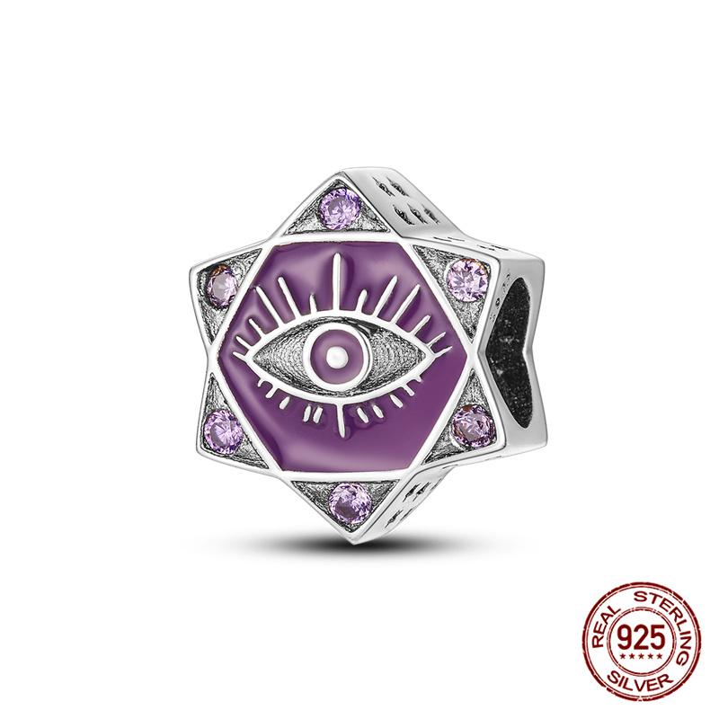 Original 100% Copper Blue Zircon Devil Eye Series Charms Fitoriginal Bracelet Diy Jewelry Making Women Gift