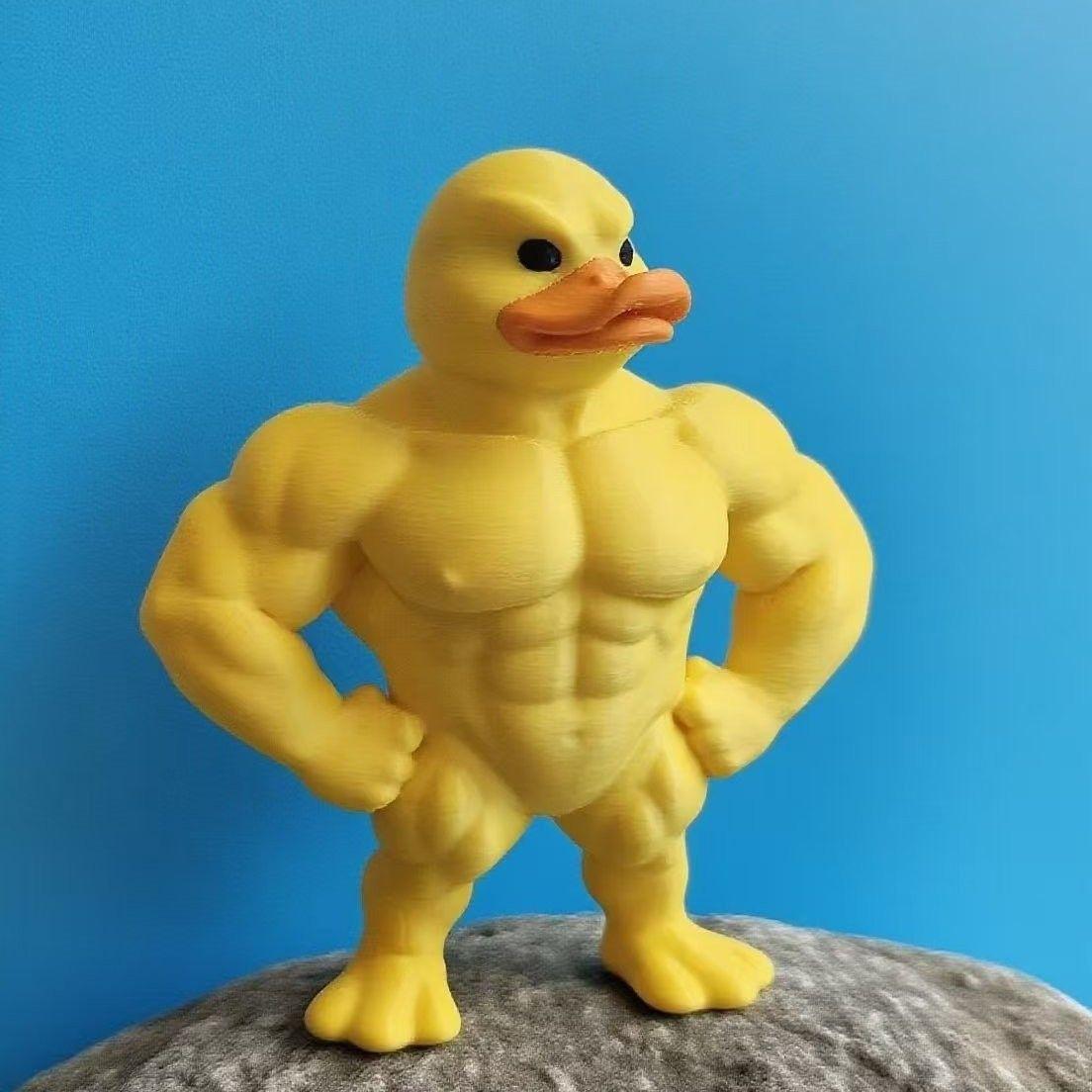 

Muscle Duck Statue 3D Printed, Creative Table Desk Decor and Unique Home Interior Design, Original Gift for Collectors 7 жёлтый