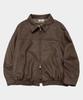 Placestudioman Minimal Suede Standard Two-Way Authentic Blouson Zip-Up Jacket [Brown]